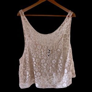 Shelly Crochet Boho Tank Off White Women’s Large